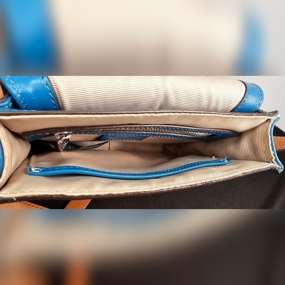 Ralph Lauren Blue Leather Mini Messenger Crossbody Bag - Picture 4 of 15